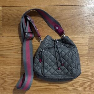 MZ Wallace Quilted Gray Shoulder Bag